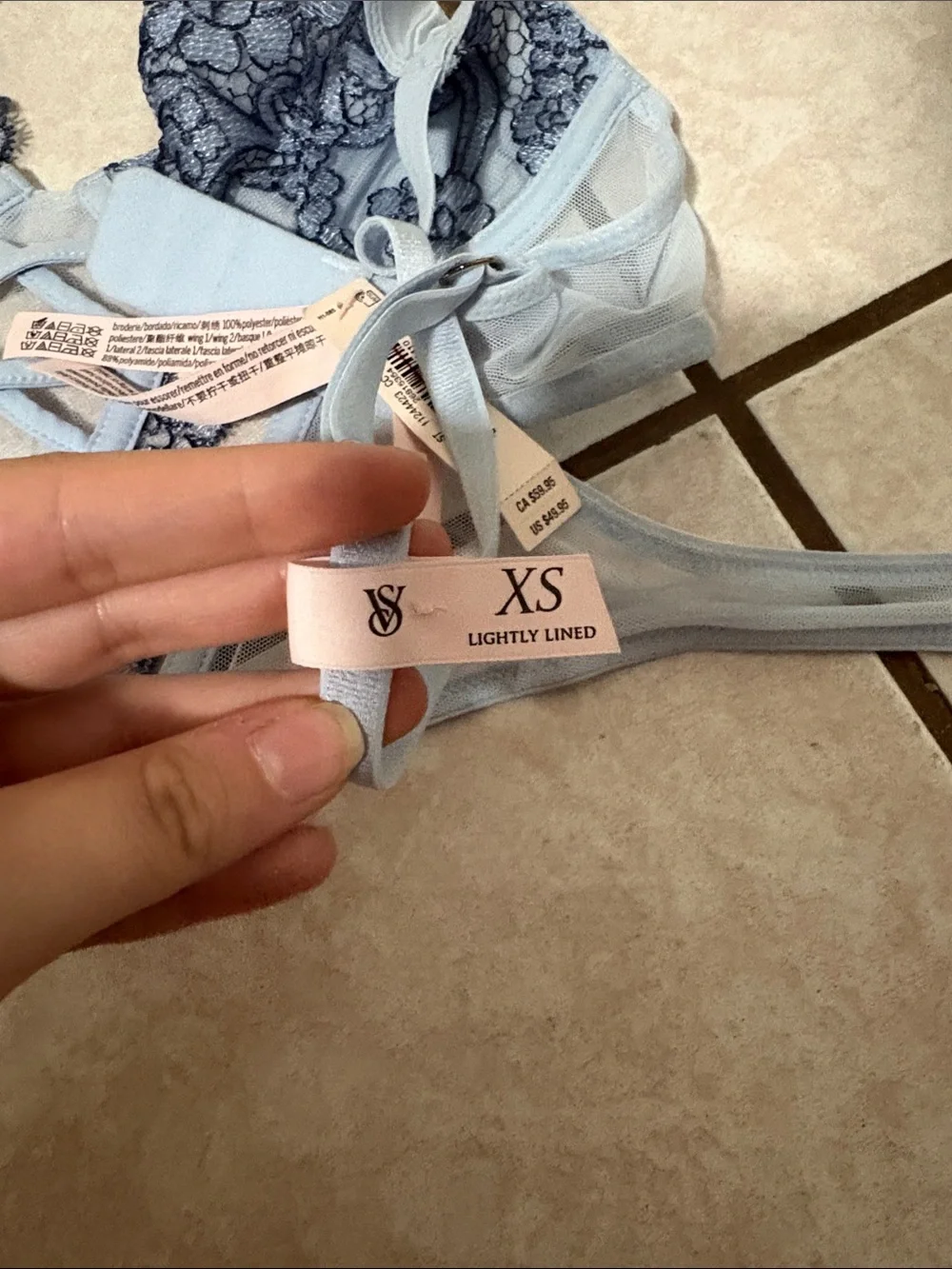 Victoria's Secret Light Blue Lace & Mesh Bodysuit - Picture 3 of 4